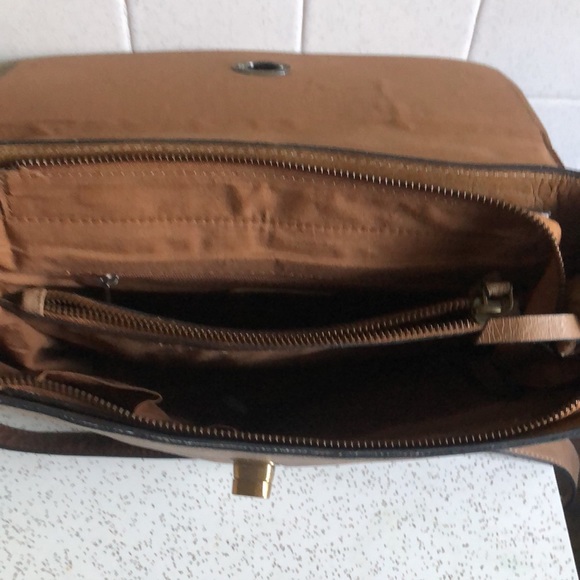 Jane Marie Bags Nwt Tan Leather Bag With Cowhide Flap Poshmark